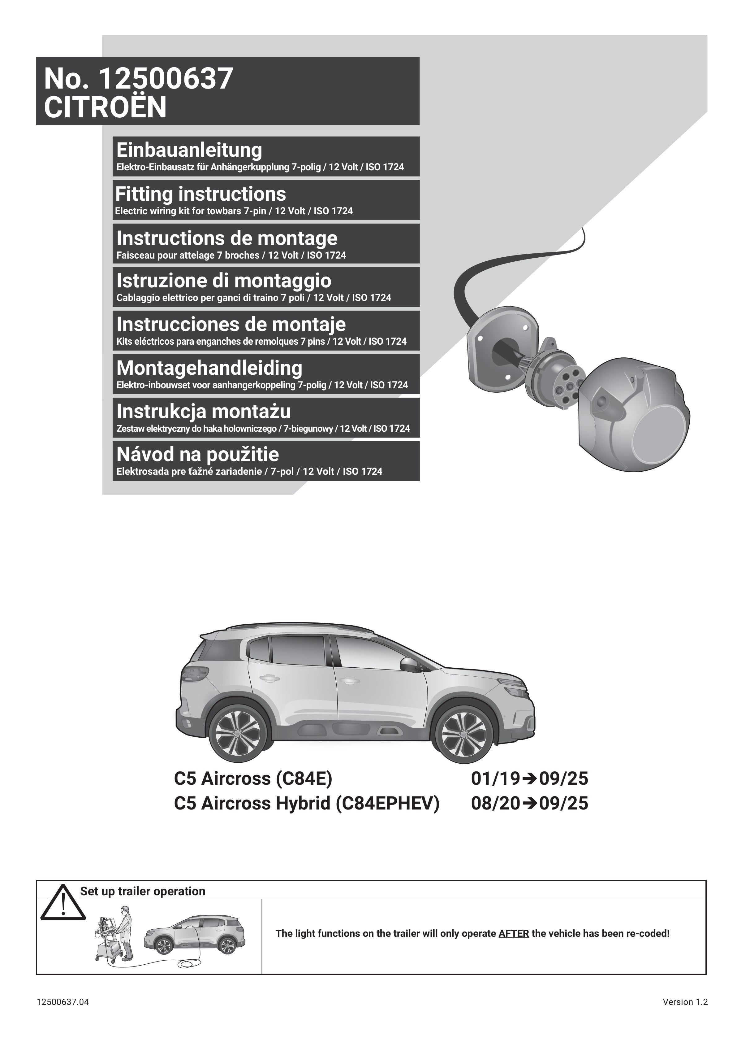 CITROËN C5 Aircross  2019 Sonrası 7 P Orijinal Tesisat