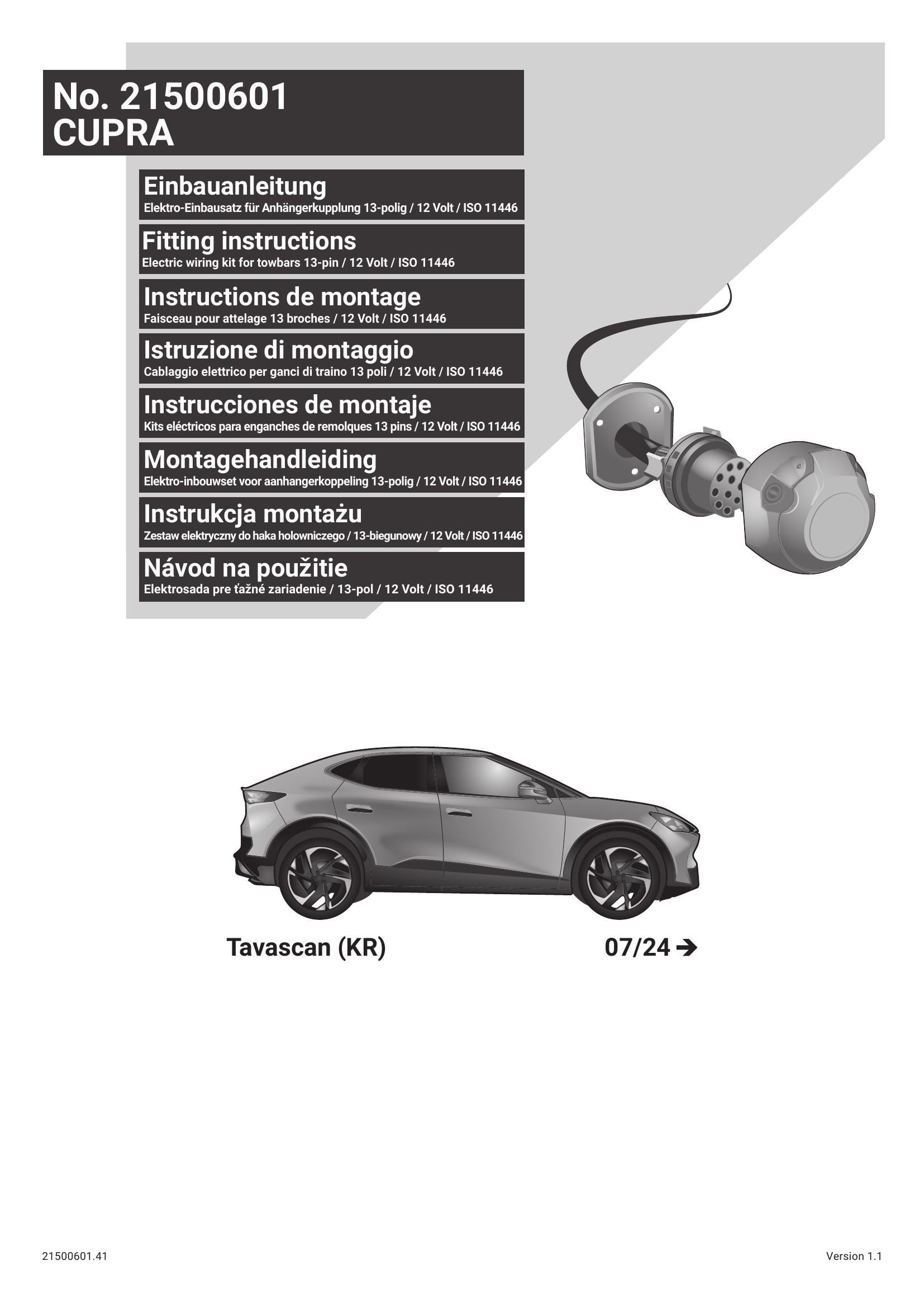 Cupra Tavascan 2024 Sonrası  13 P Orijinal Tesisat 