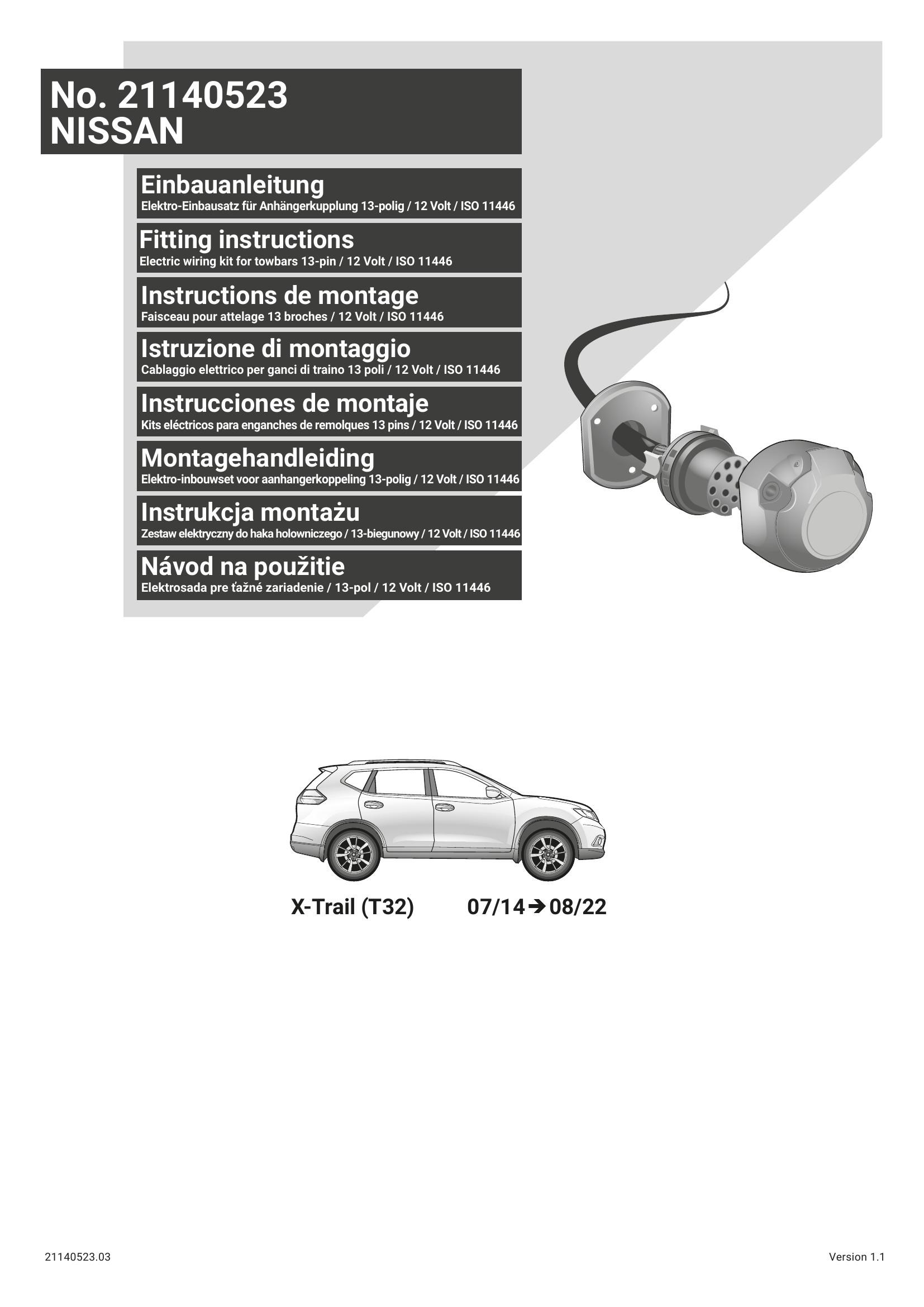 Nissan X-Trail 2014-2022  Orijinal Tesisat