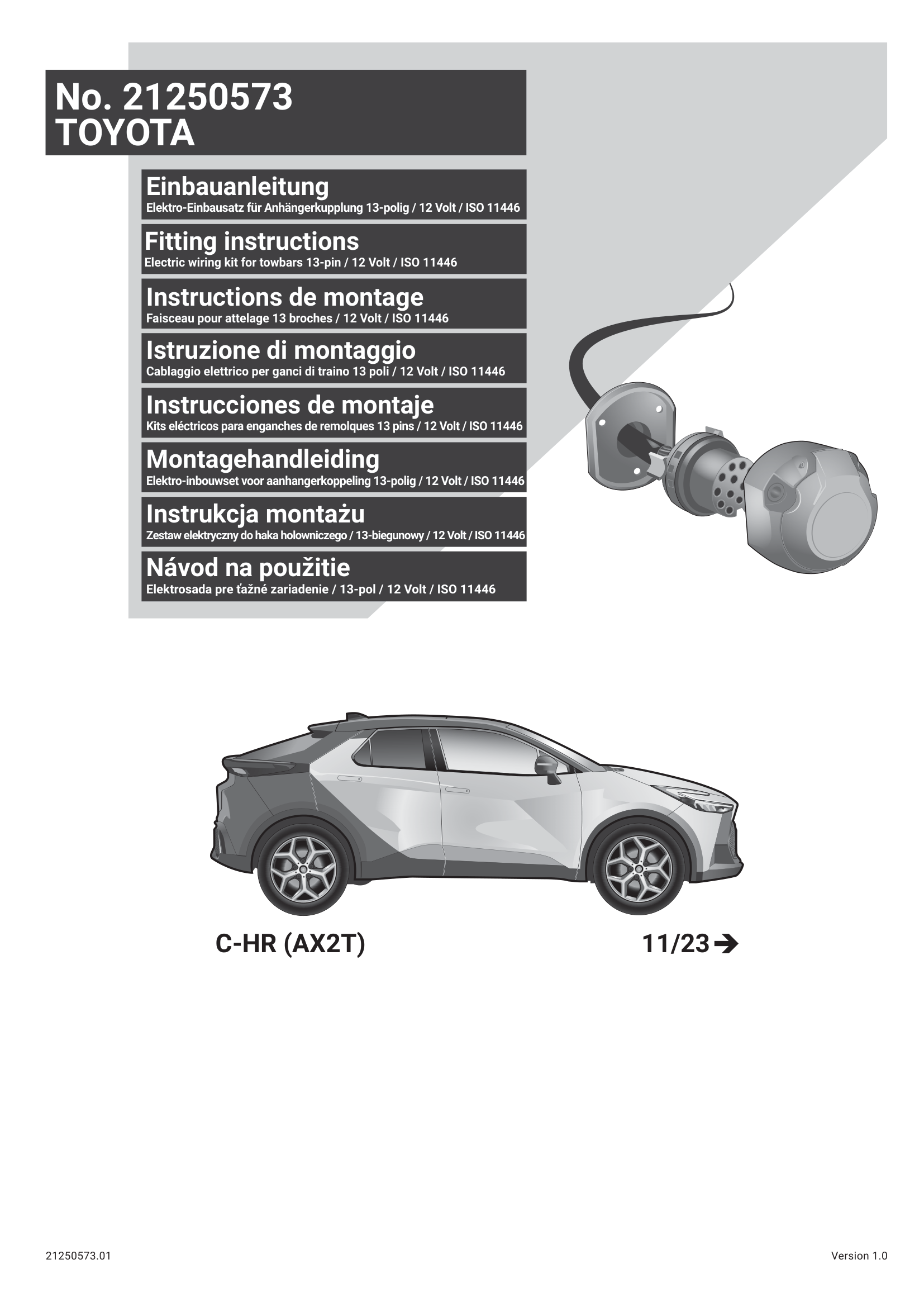 Toyota C-HR II  13 Pin Çeki Demiri Elektrik Tesisatı (2023→)