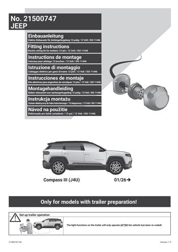 Jeep Compass ( J4U) 2026 Sonrası Orijinal tesisat 13P