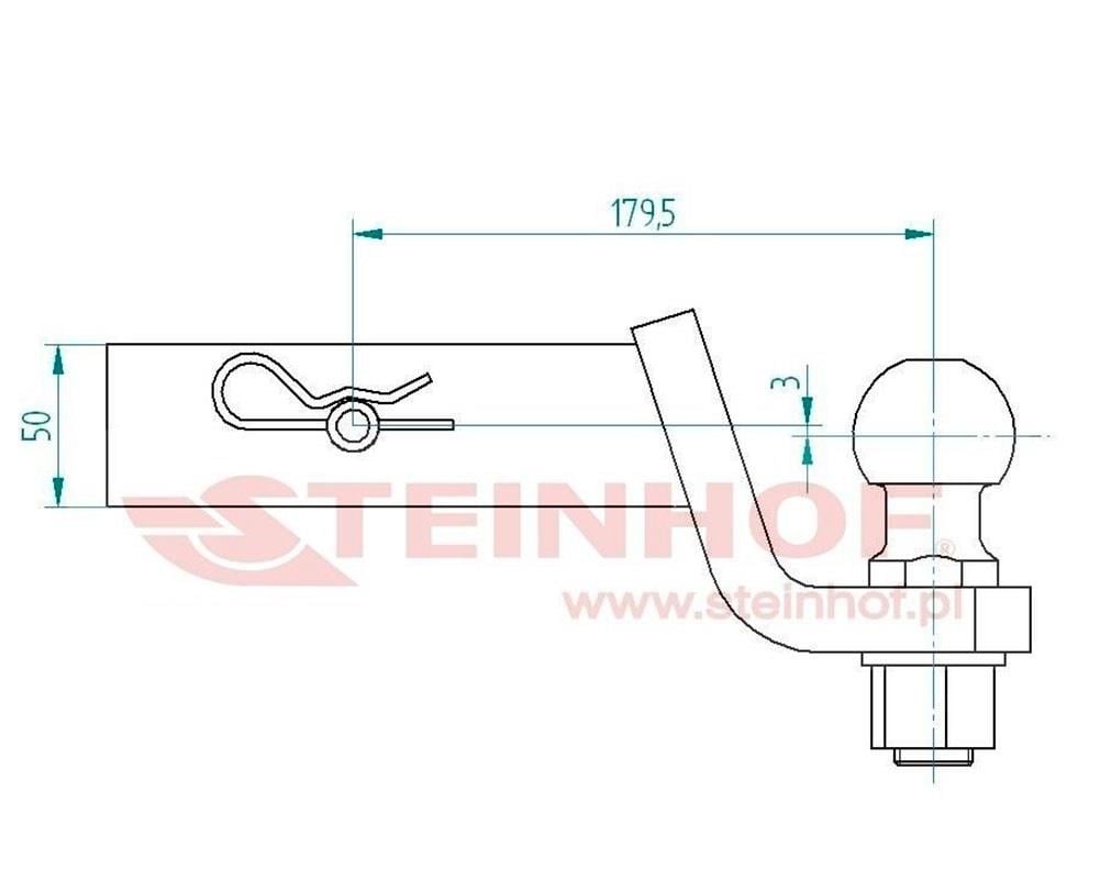 Amerikan Tip Kare Tipi Çeki Demiri Topuzu 50 mm Kısa