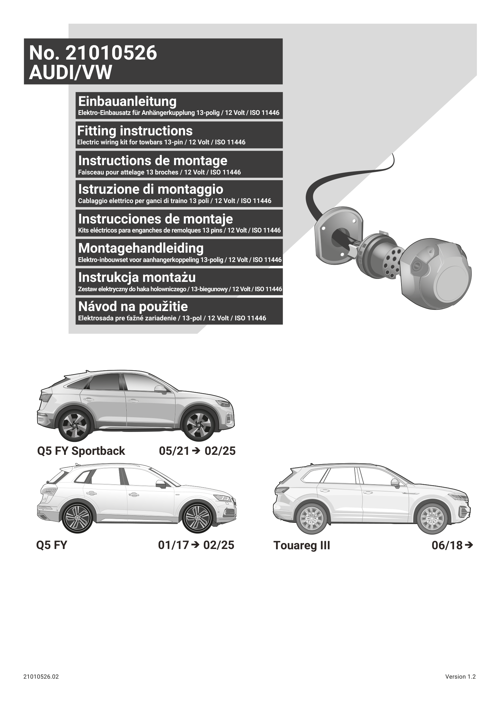 Audi Q5 FY 13 Pin Çeki Demiri Elektrik Tesisatı (2017–2025)