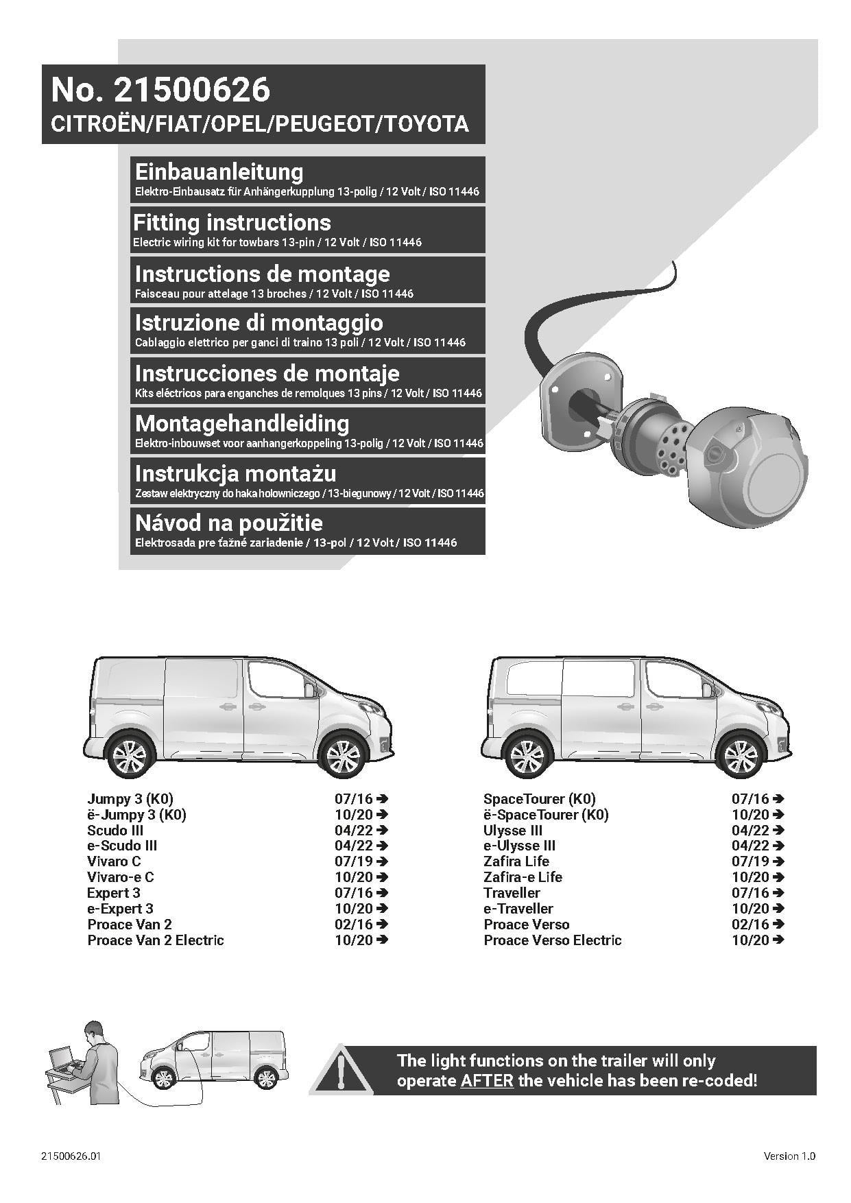 CITROEN Jumpy/Spacetourer 2016- Sonrası Orijinal Tesisat