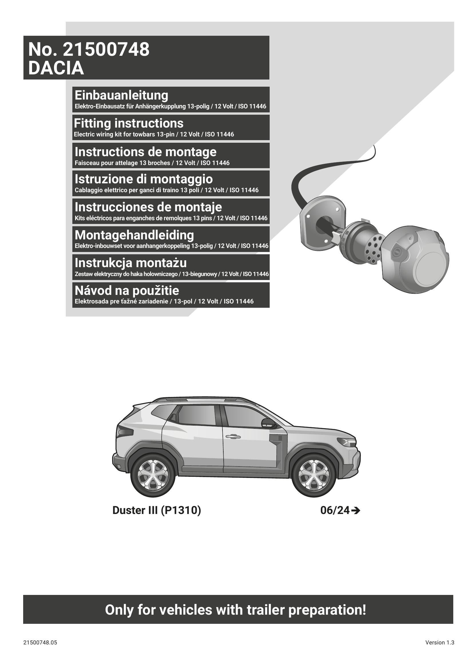 DACIA Duster 3 | 2024 Sonrası Orijinal Tesisat