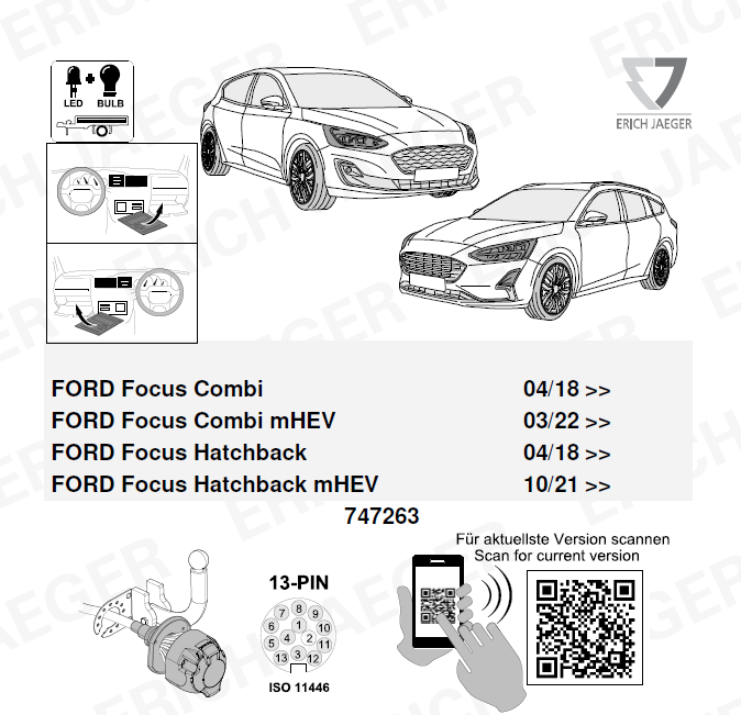FORD Focus Hatchback  2021 Sonrası Orijinal Tesisat