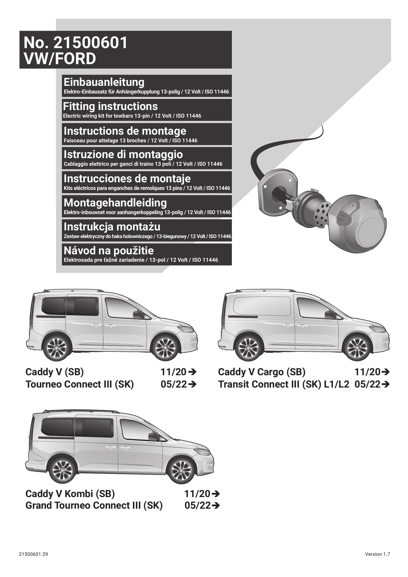 Ford Transit,Tourneo Connect 2022 Sonrası  13 P Orijinal Tesisat 
