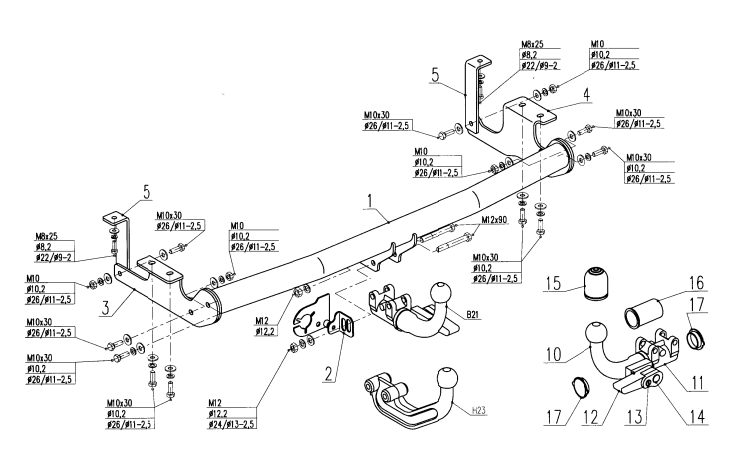 HOOK-RENAULT Kango  2008 Sonrası  Çeki Demiri