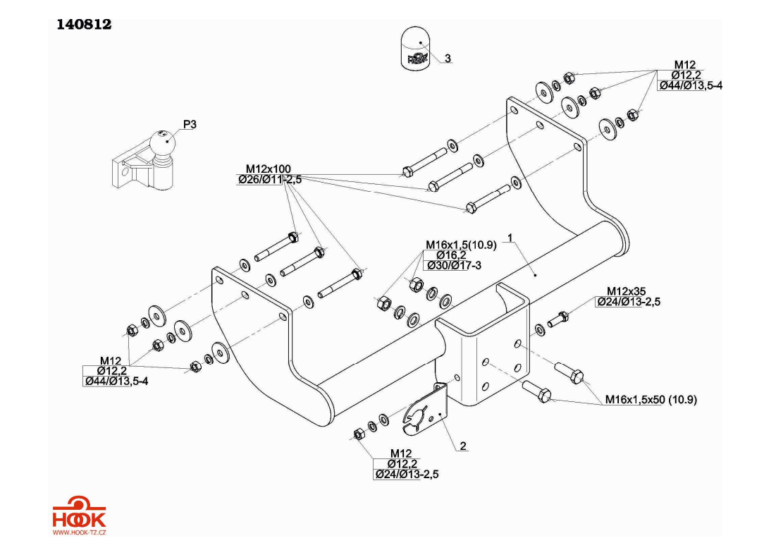 HOOK-RİMORCHİ-Ford Transit 2000 Sonrası Pick- Up Kamyonet Çeki Demiri
