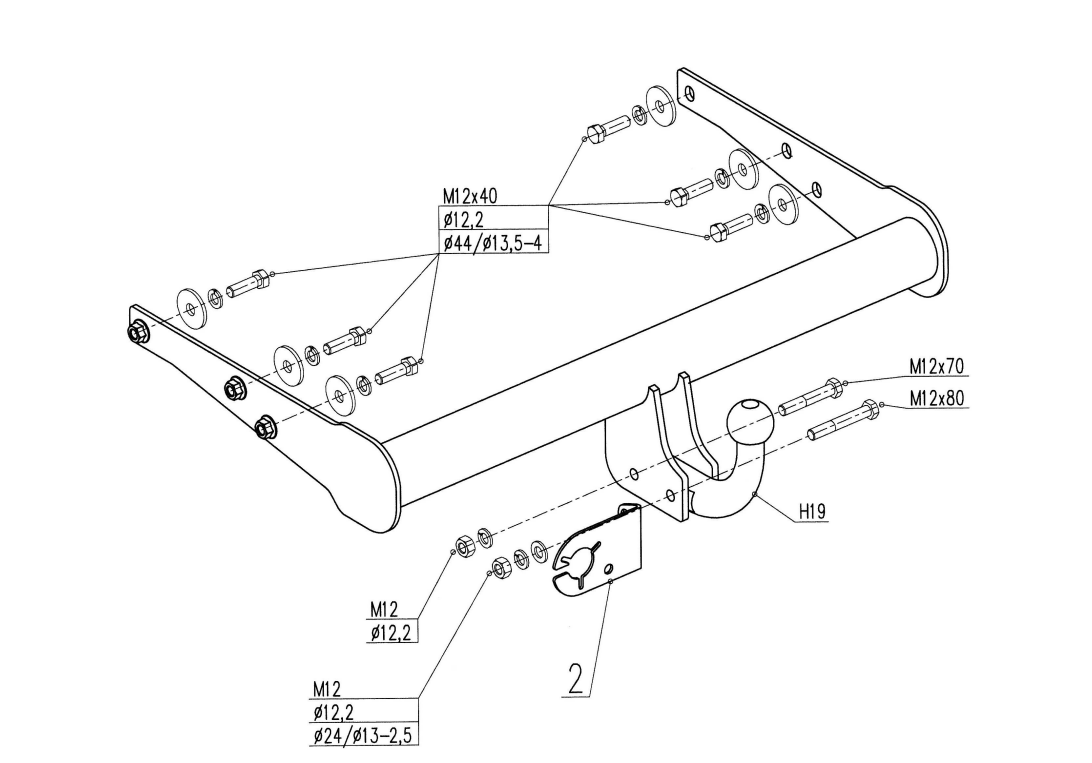 HOOK-Volkswagen Transporter T5, T6  2003 Sonrası  Çeki Demiri 