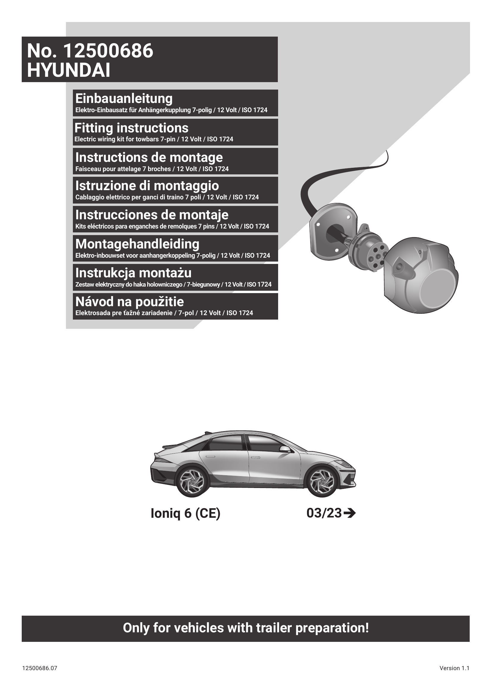 Hyundai Ioniq 6   2023→ Römork Tesisatı 13 Pin |