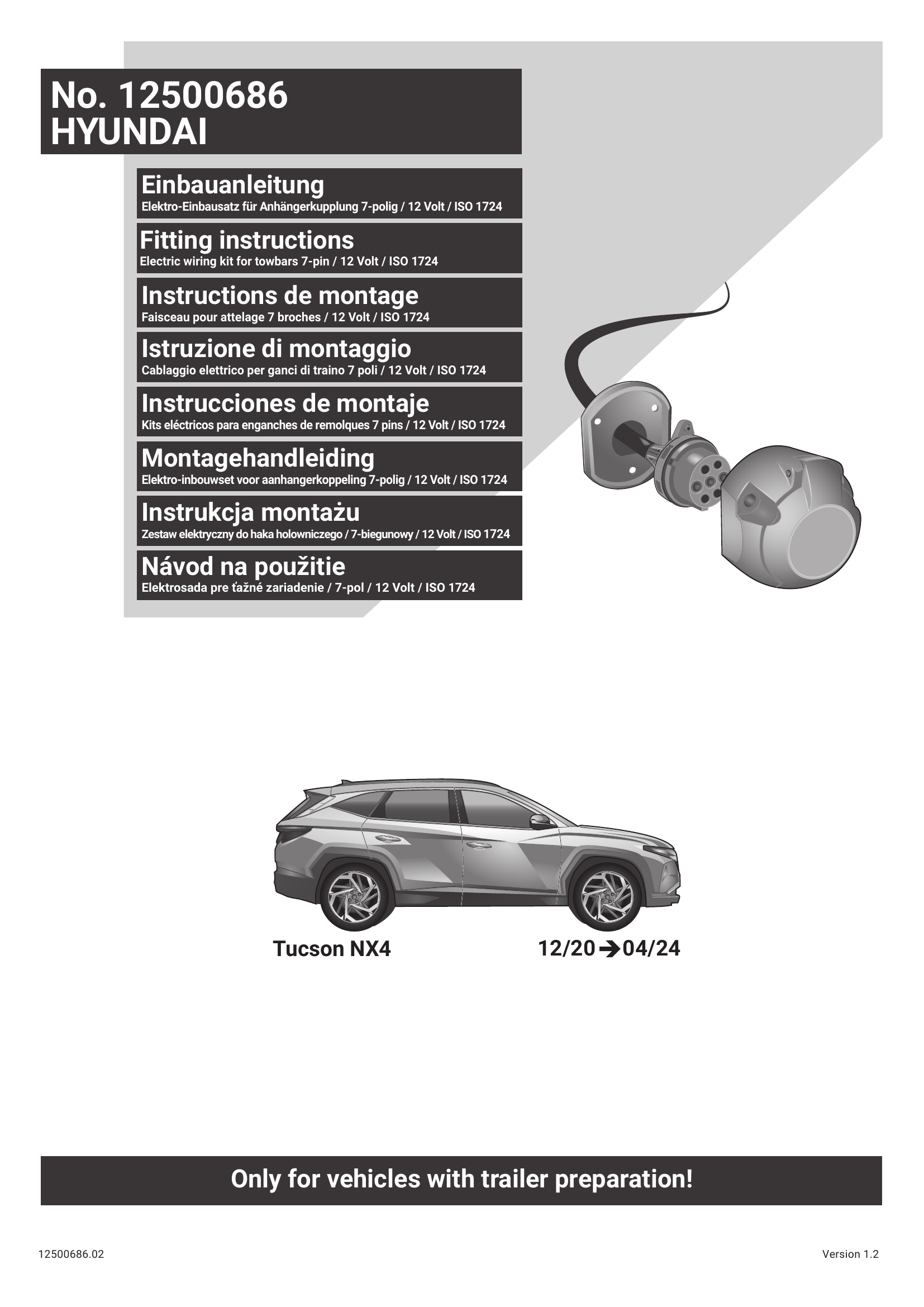 Hyundai Tucson NX4  2020→ Römork Elektrik Tesisatı 13 Pin |