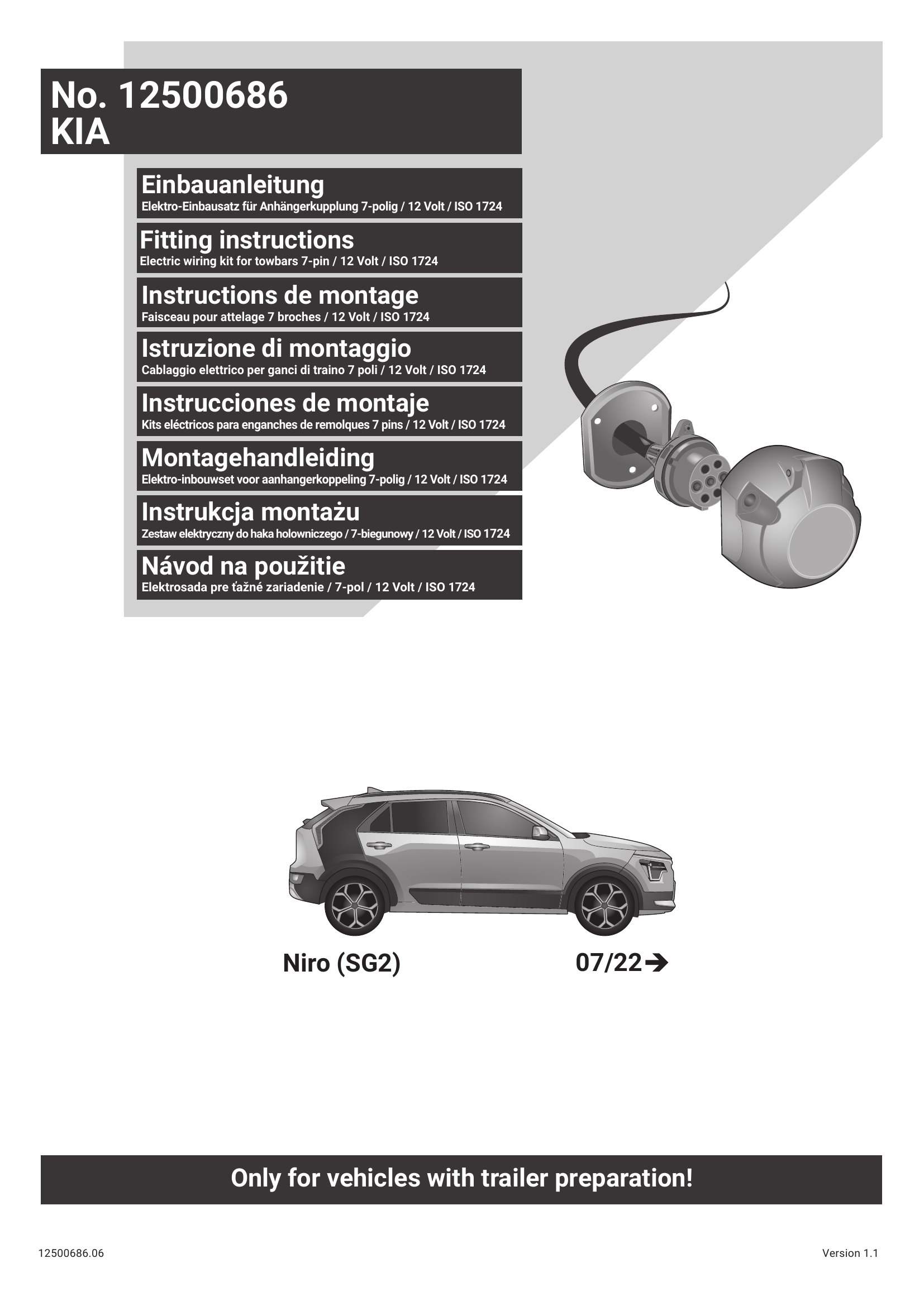 Kia Niro SG2 2022→ Römork Elektrik Tesisatı 13 Pin | 