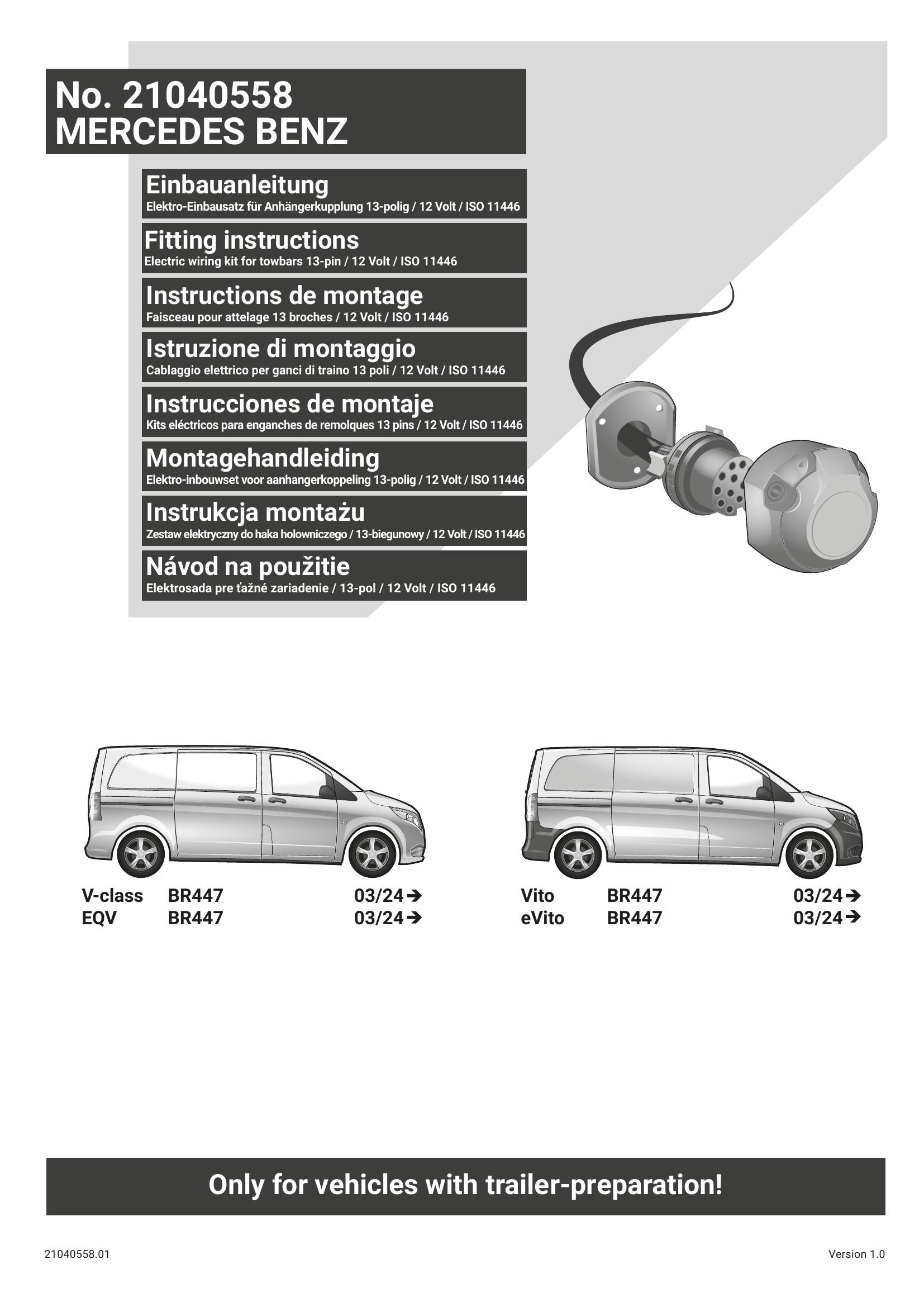 MERCEDES Vito 2024 Sonrası Orijinal Tesisat