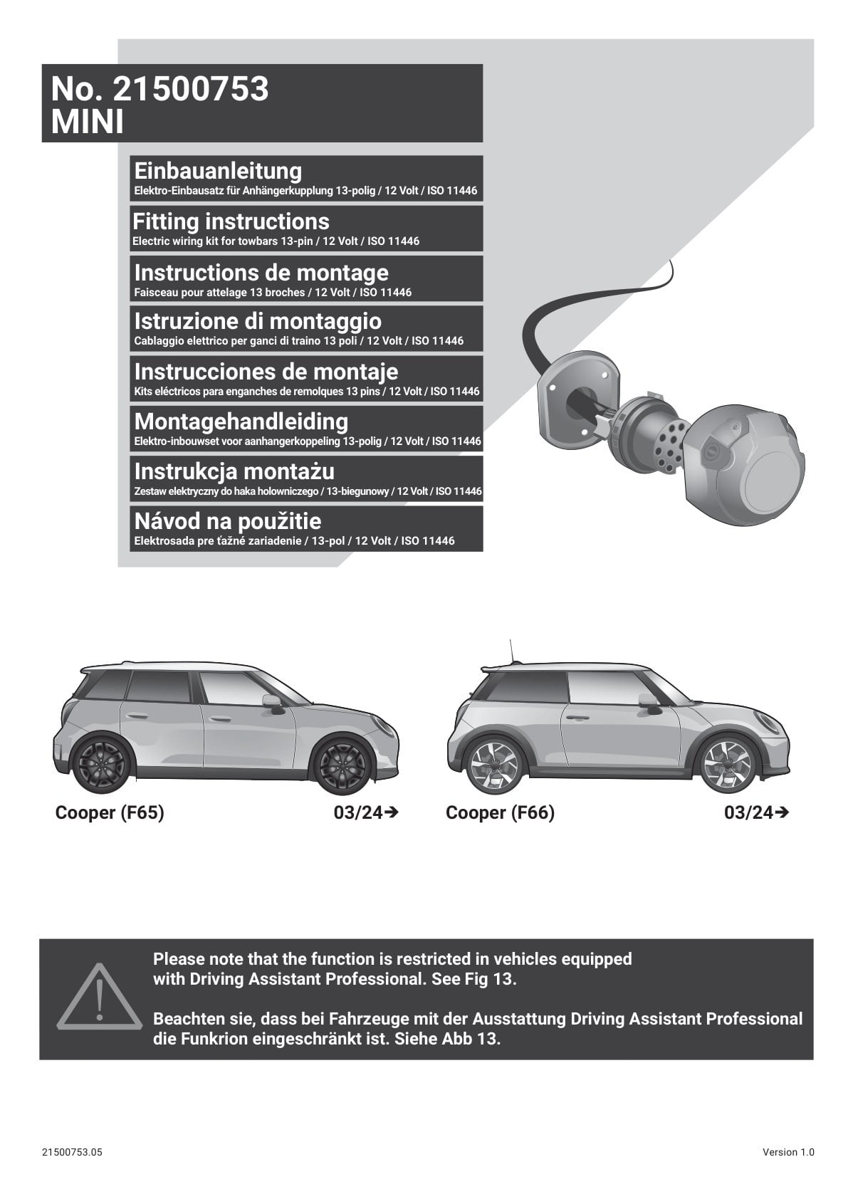 Mini  Cooper Aceman 2024 Sonrası J05 Orijinal Tesisat 