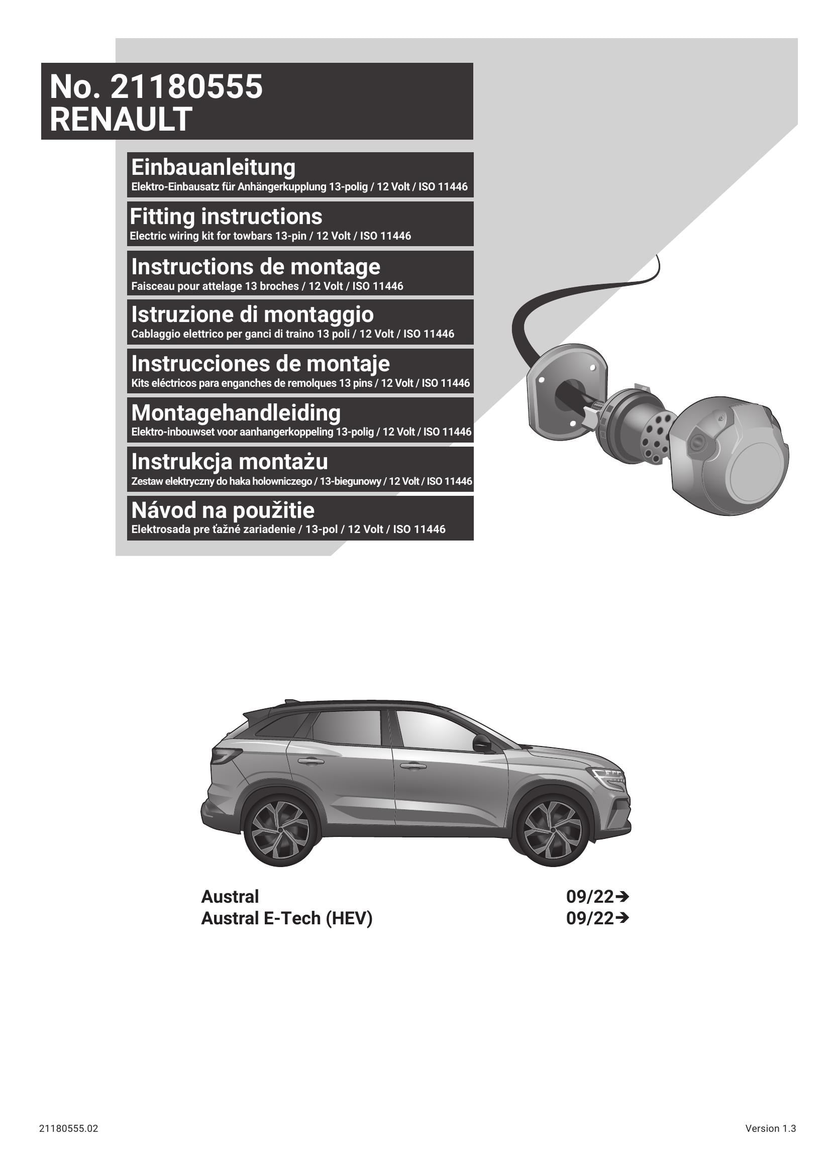 Renault Austral 2022 Sonrası 13 P Orijinal Tesisat
