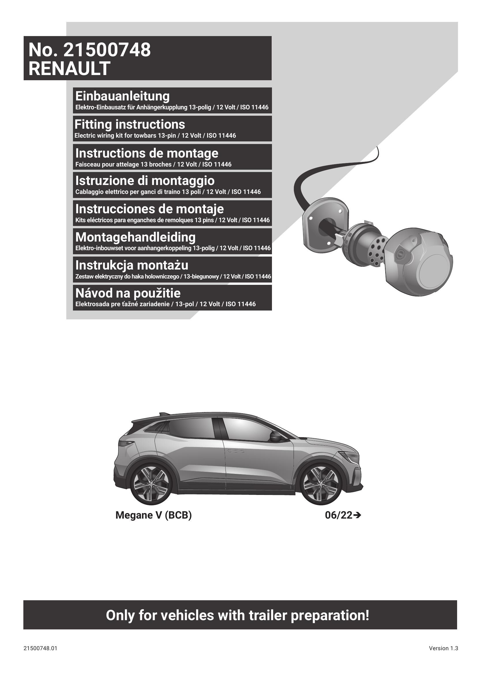 Renault Megane V HB 2022 Sonrası Orijinal Tesisat