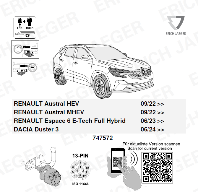 RENAULT Rafale E-Tech | 2024 Sonrası Orijinal Tesisat