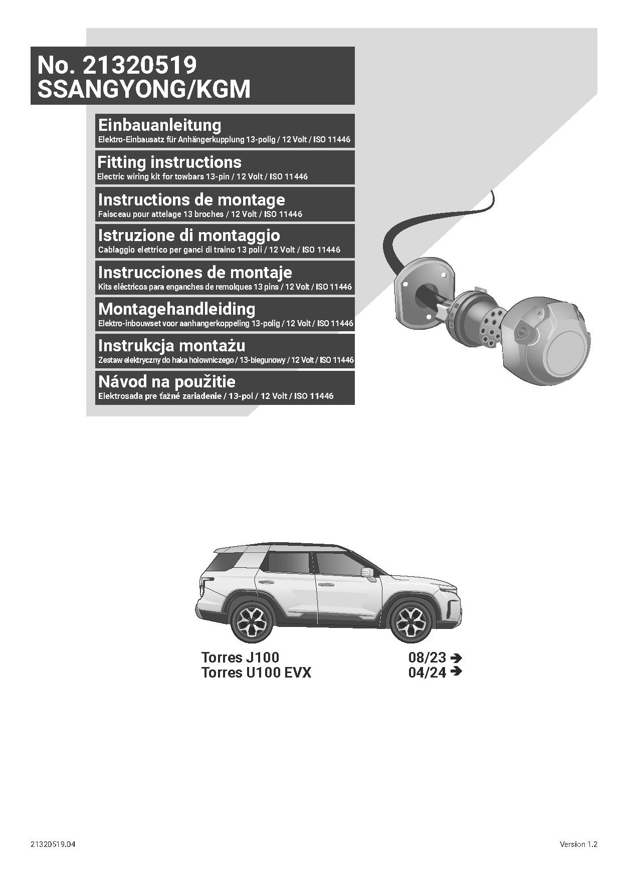 SSANGYONG Torres 2023 Sonrası Orijinal Tesisat