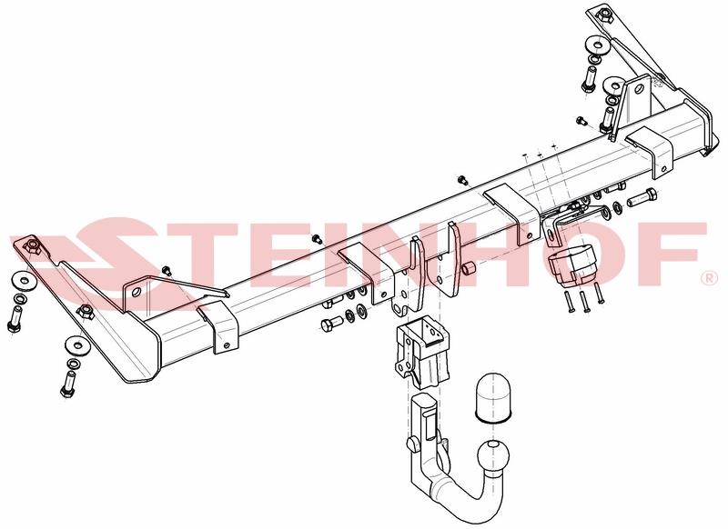 Volkswagen Caddy  2004-2020 Dikey Sökülür Çeki Demiri 