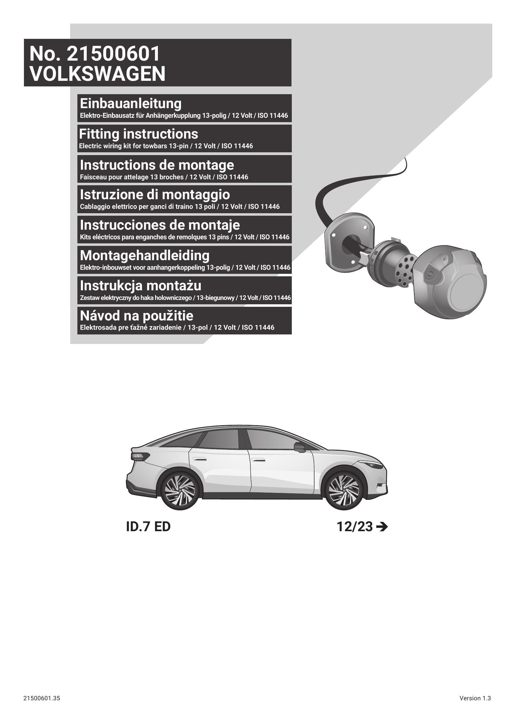 VW ID.7 2024 Sonrası 13 P Orijinal Tesisat 