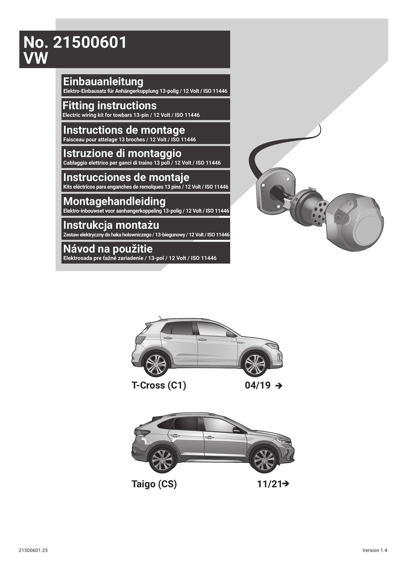 VW Taigo 2021 Sonrası 13 P Orijinal Tesisat 