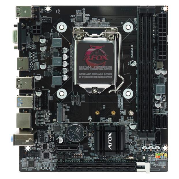 AFOX IH110D4-MA2-V4 2xDDR4 VGA+HDMI 1xGLAN 1x M.2 NVMe Gen3 1151Pin ANAKART