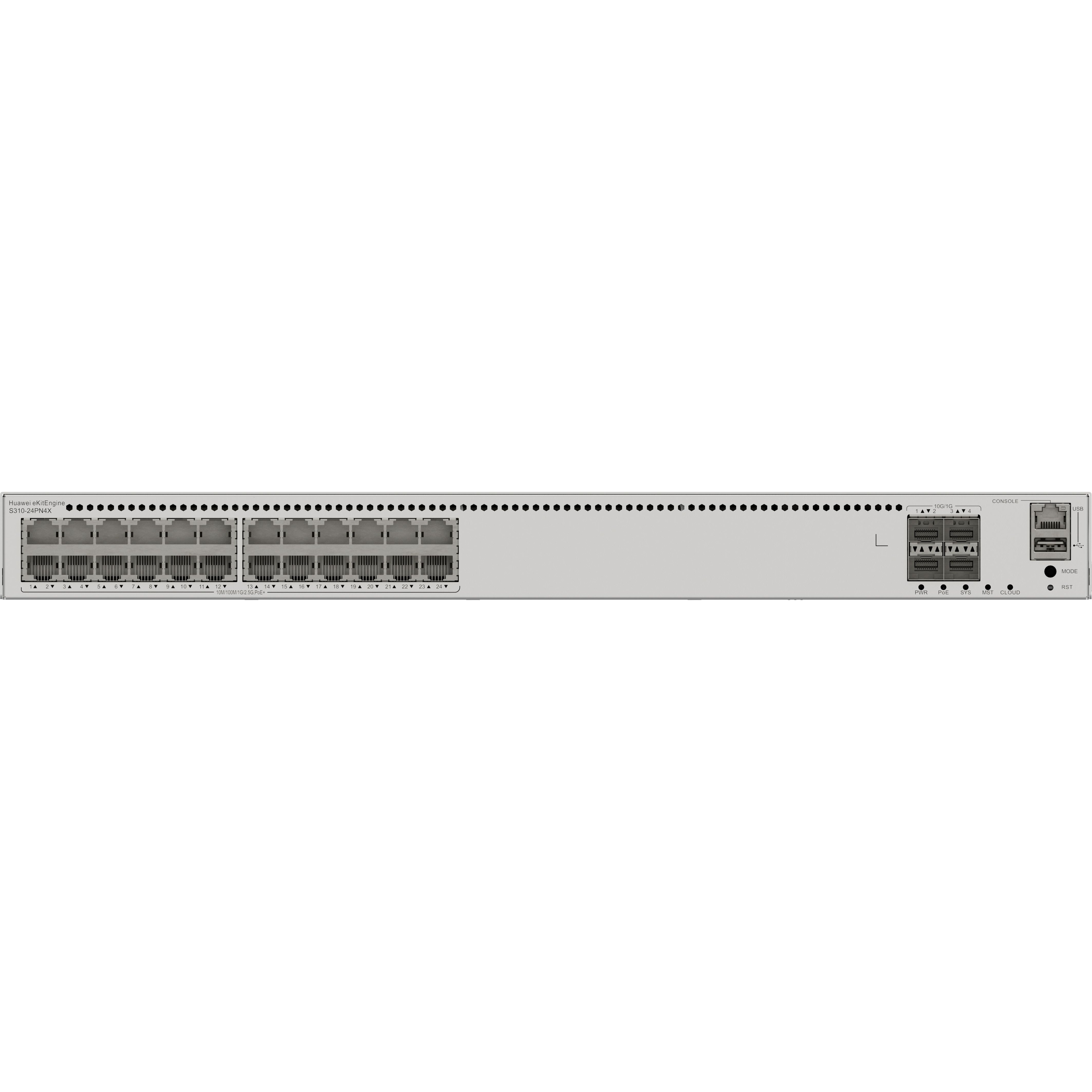HUAWEI eKIT S310-24PN4X 24 PORT 10/100/1000/2500 Multi-Gigabit 24 PORT POE 4X10G SFP+ 400W L2+ CLOUDE YÖNETİLEBİLİR RACK
