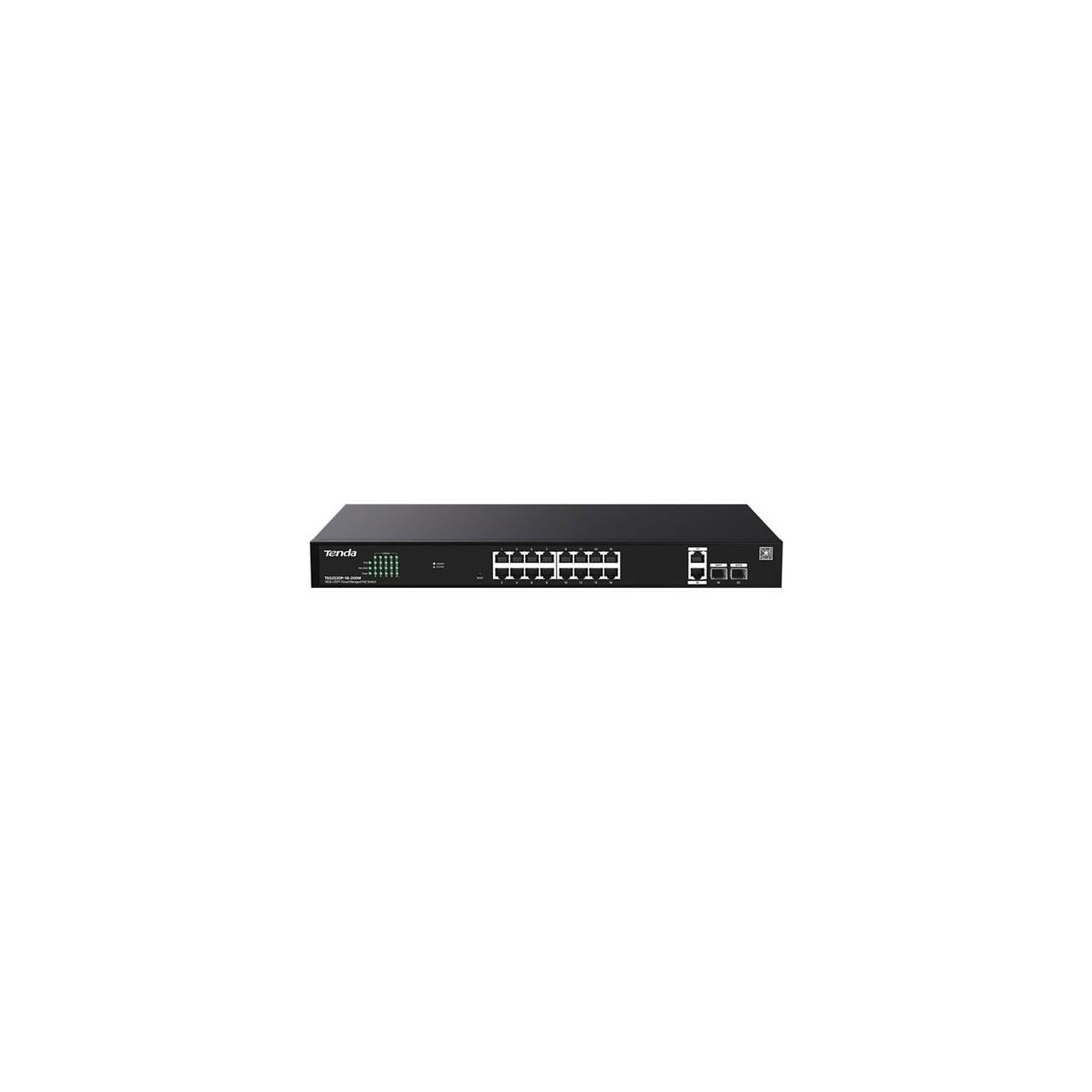 TENDA TEG2220P-16-250W 16 PORT 10/100/1000 16 PORT POE+ 2 X SFP 250W YONETILEBILIR DESKTOP SWITCH
