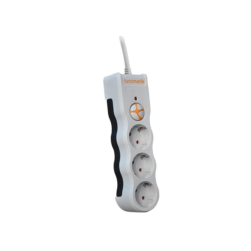 TUNÇMATİK POWERSURGE TSK19009 1050 JOULES 3'LÜ BEYAZ /1.5M AKIM KORUMALI PRİZ