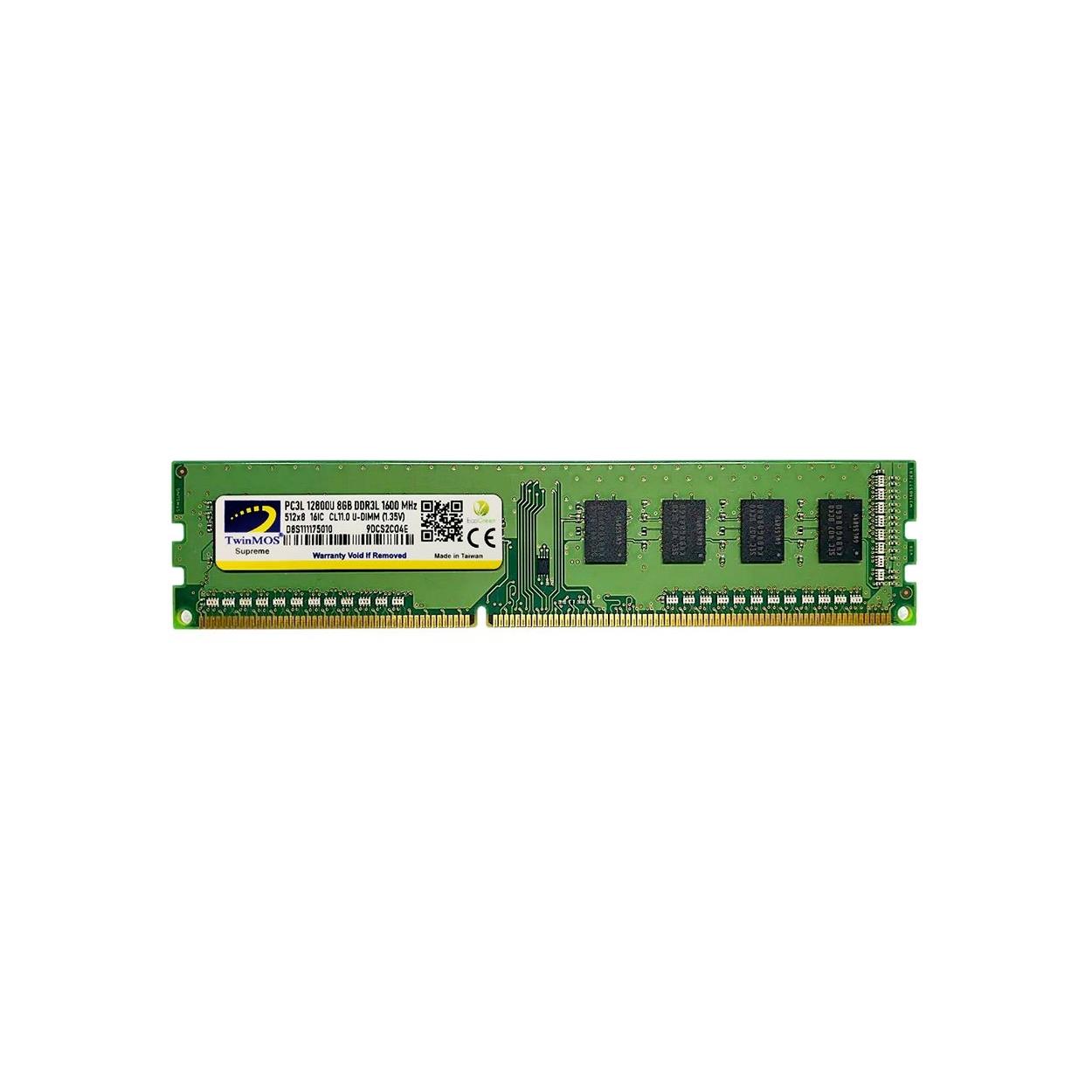 TWINMOS 8GB 1600MHz DDR3 1.35V PC Ram MDD3L8GB1600D