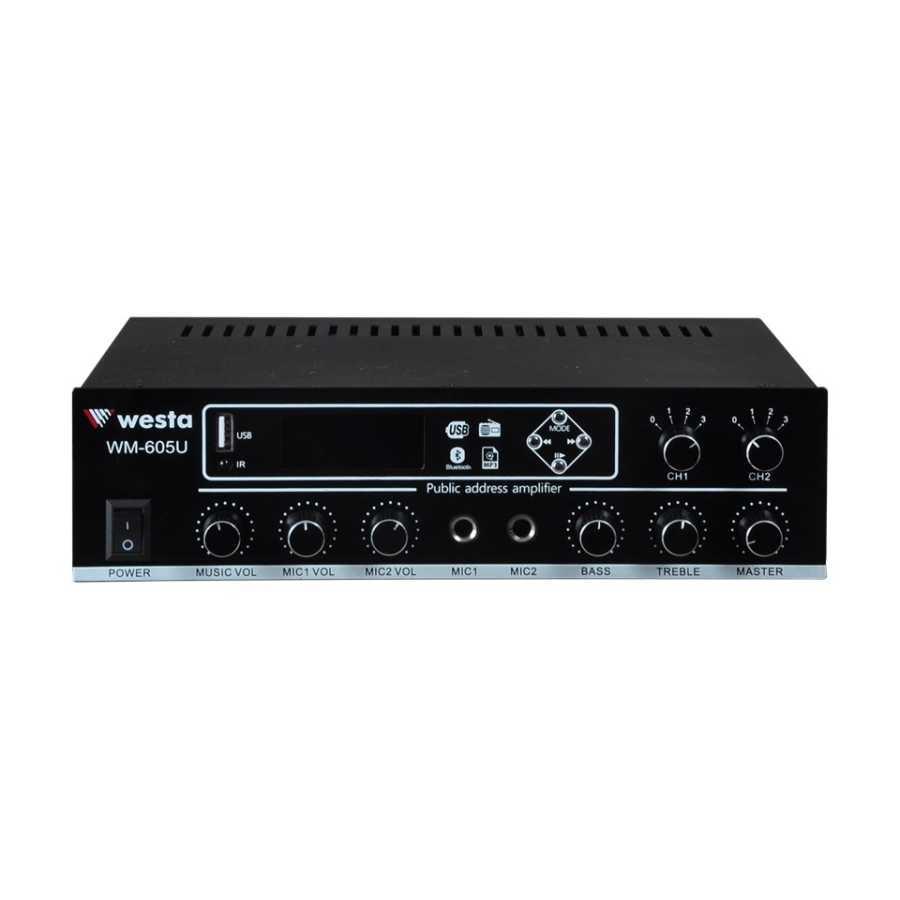 WESTA WM-605U 100W 2 KANALLI MİXER AMFİ