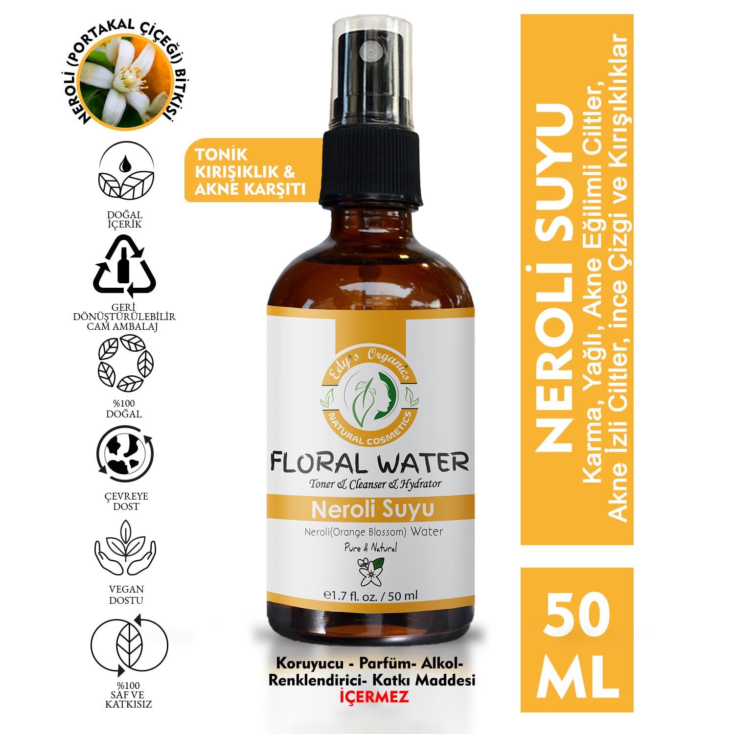 Saf Neroli (Portakal Çiçeği) Suyu 50ml