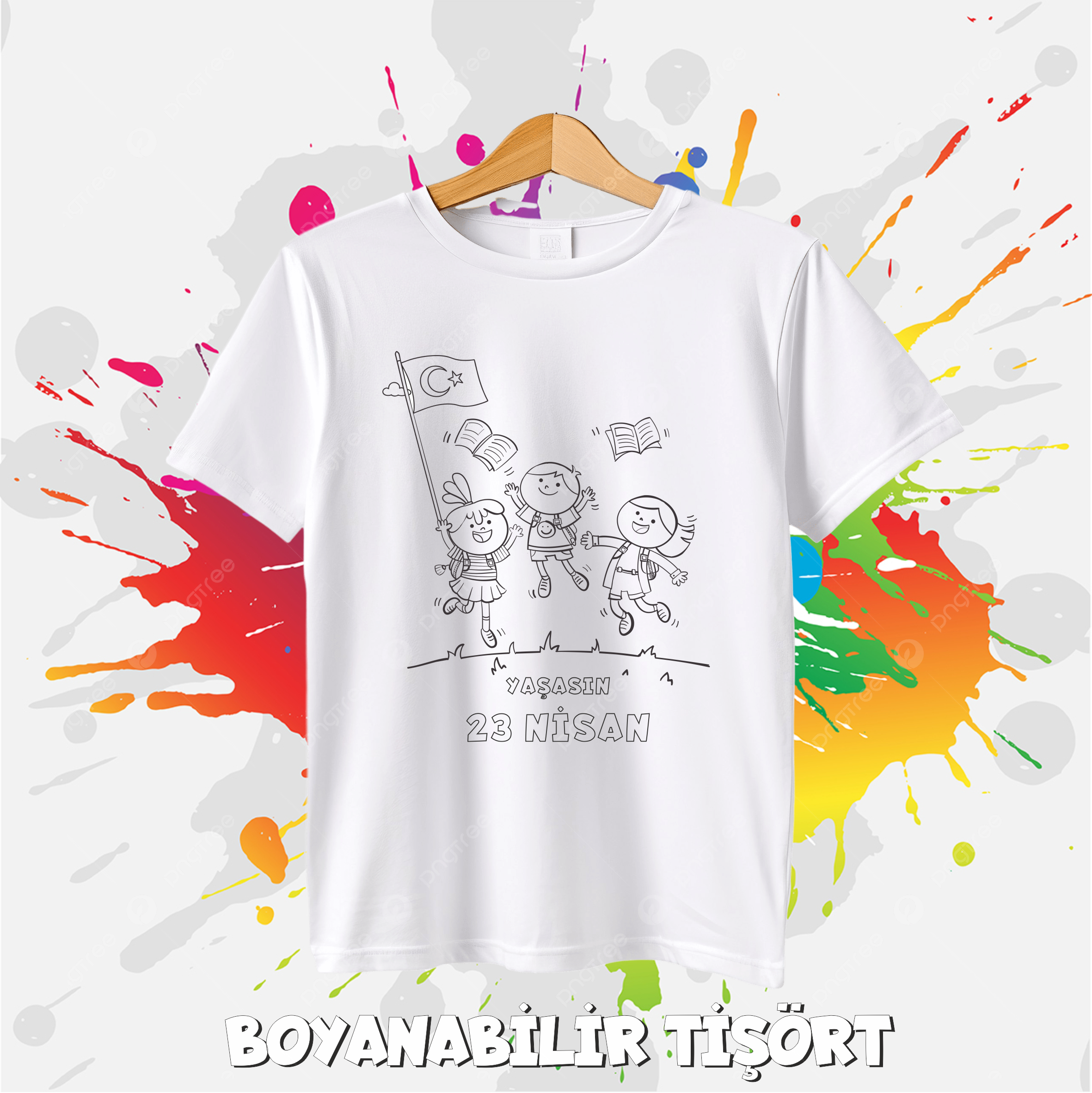 23 nisan temalı boyanabilir tişört