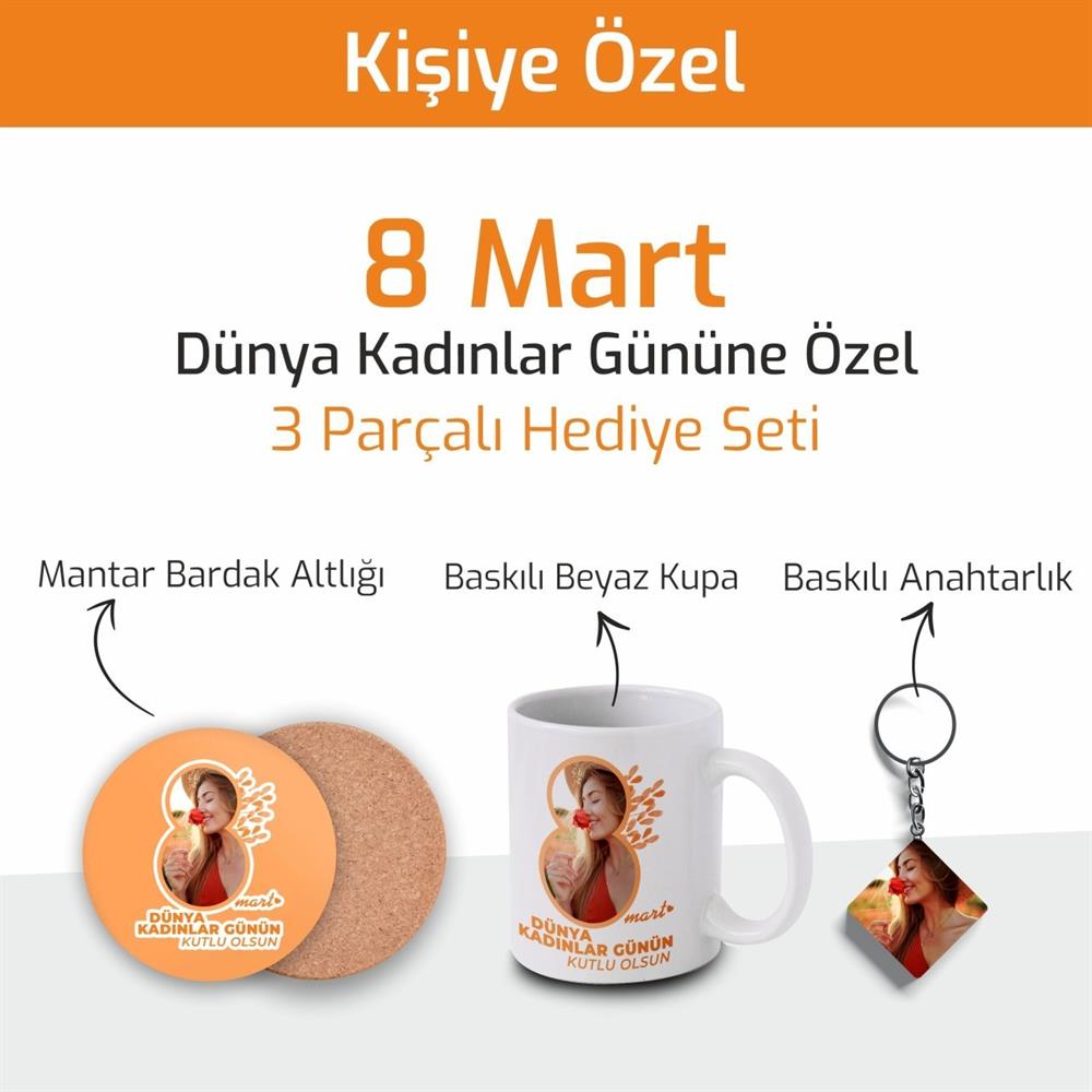 8 Mart Gününe Özel - 3 Parçalı Hediye Seti