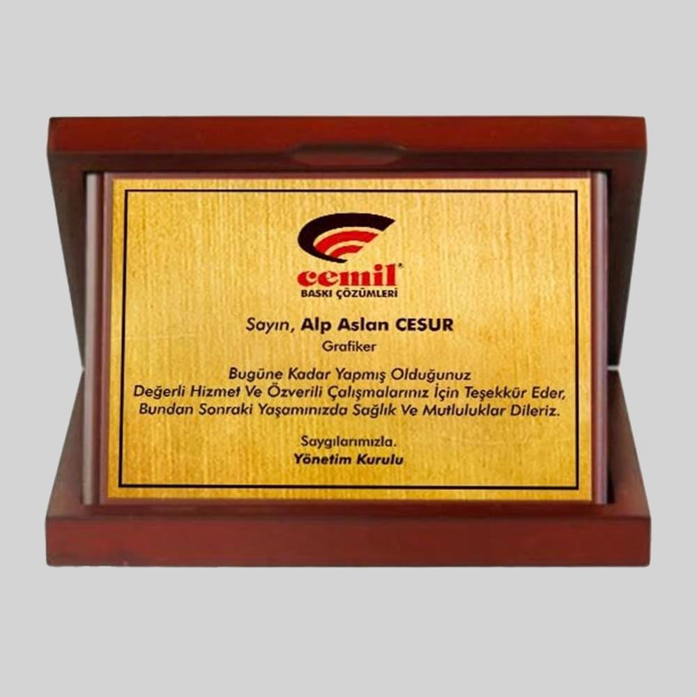 Ahşap Kutulu Plaket Yatay