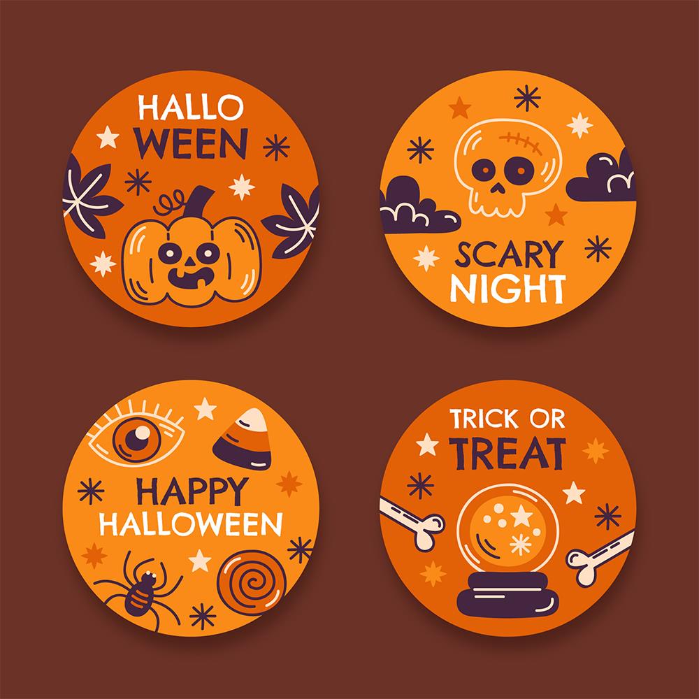 Cadılar Bayramı Sticker Model 1 (4cm 50 adet)