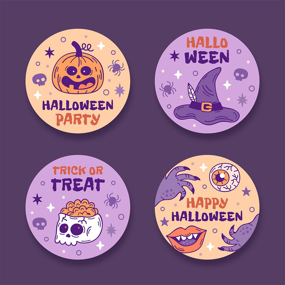 Cadılar Bayramı Sticker Model 4 (4cm 50 adet)