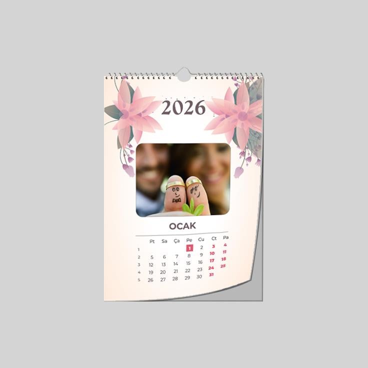 Duvar Takvimi - Çiçekli