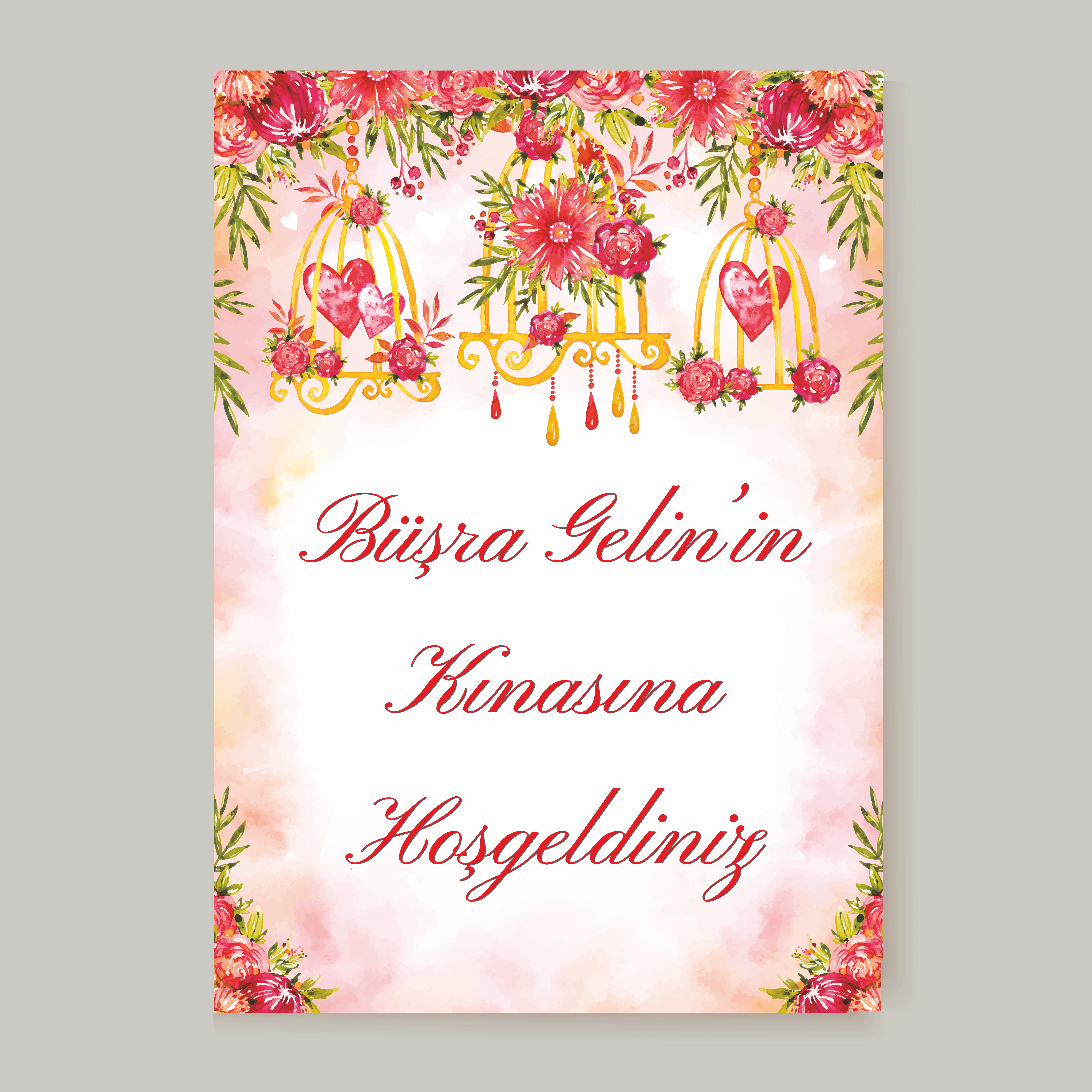 Kına Karşılama Panosu Model 1 