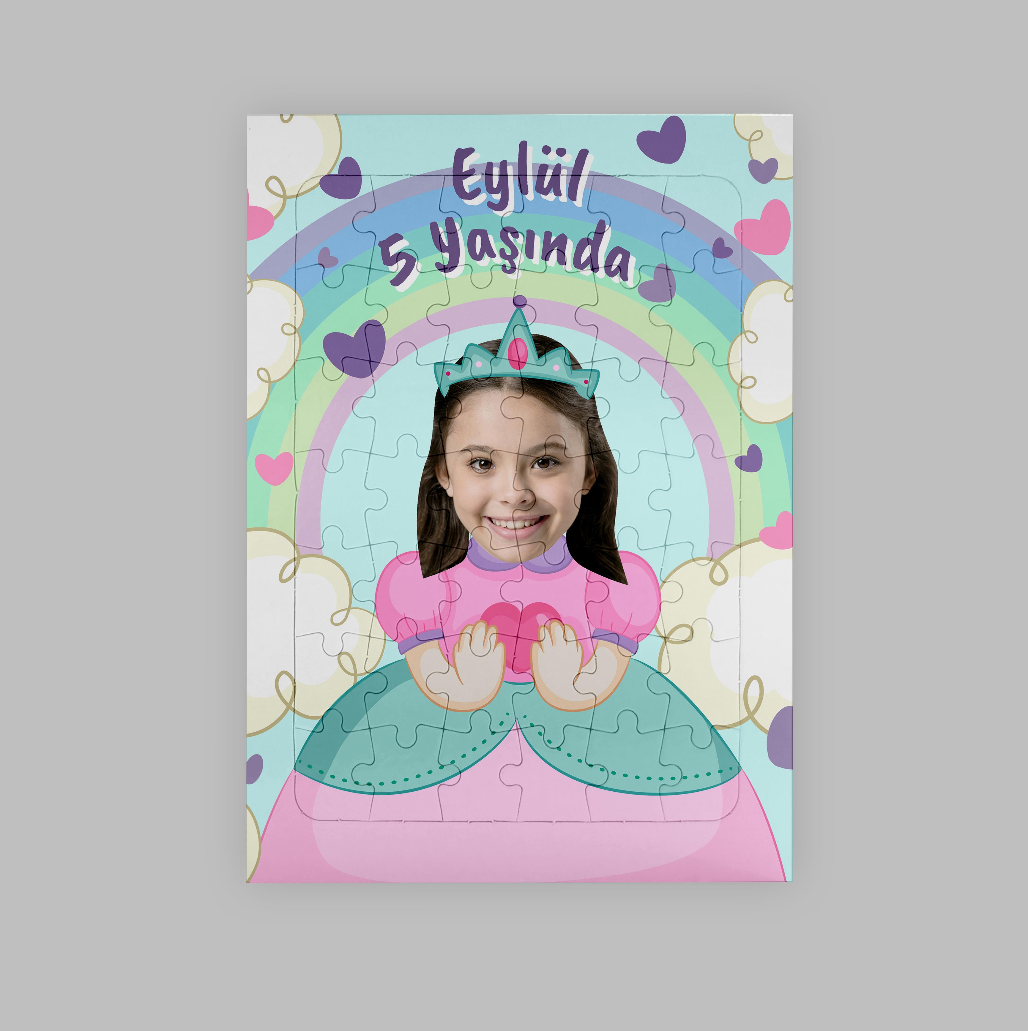 Kişiye özel fotoğraflı prenses temalı puzzle