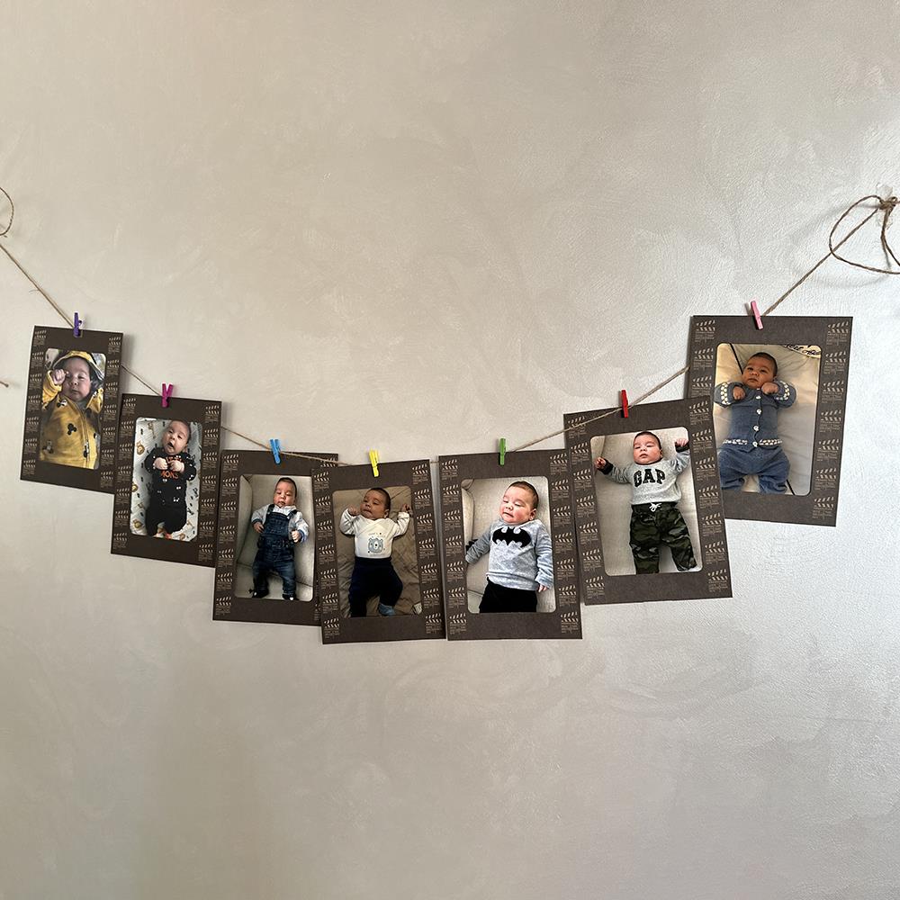 Kraft Çerçeveli İpli Fotoğraf Seti 7li