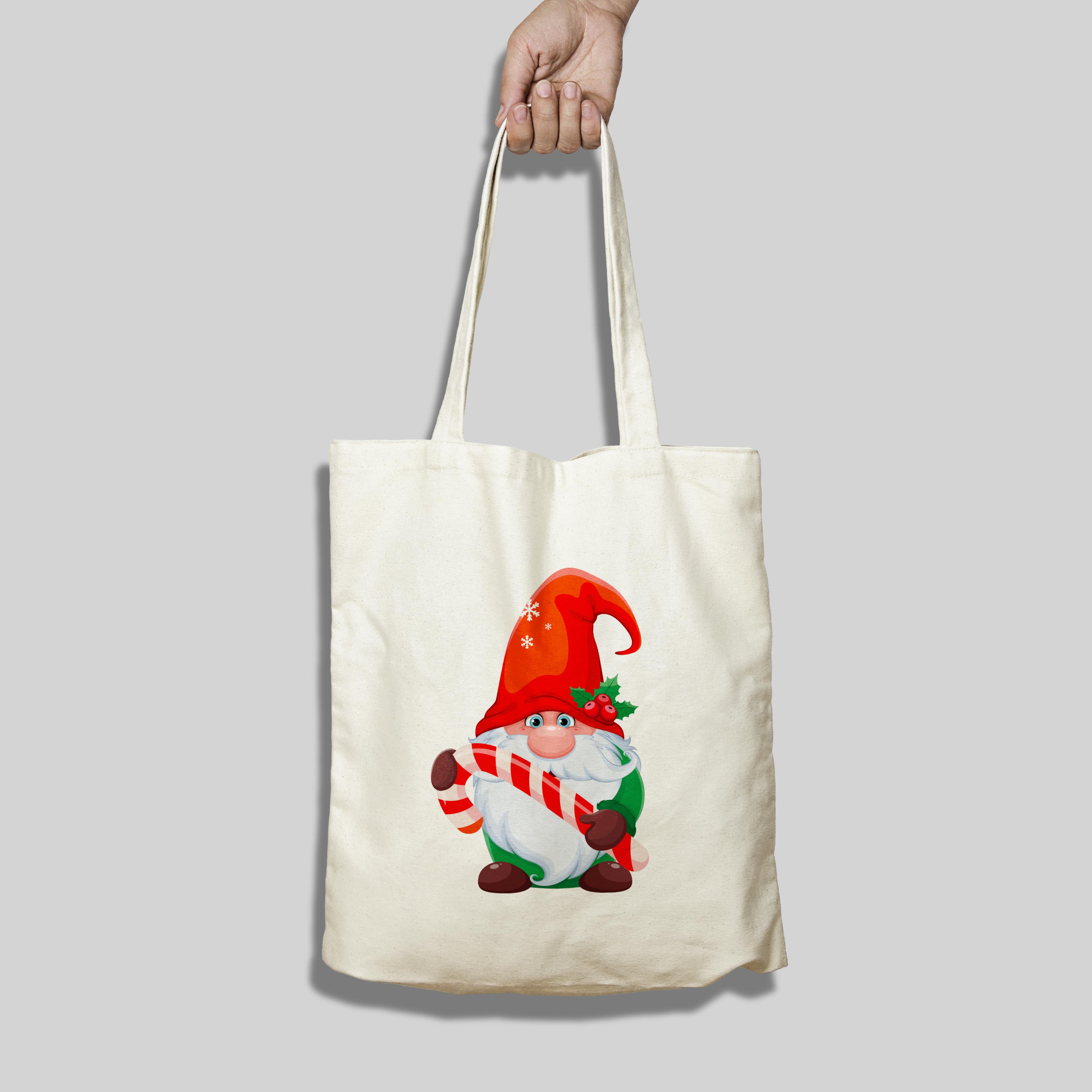 Yılbaşı Askılı Bez Çanta Elf