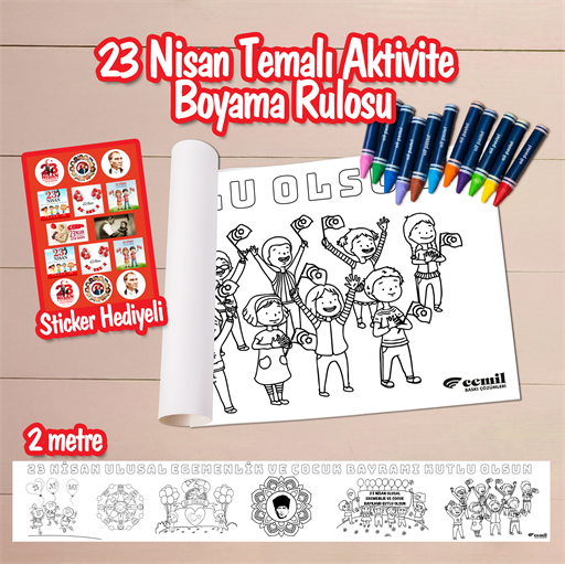 23 Nisan Temalı Boyama Kağıdı
