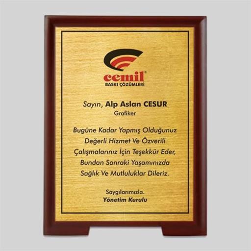 Ahşap Ayaklı Düz Plaket Dikey