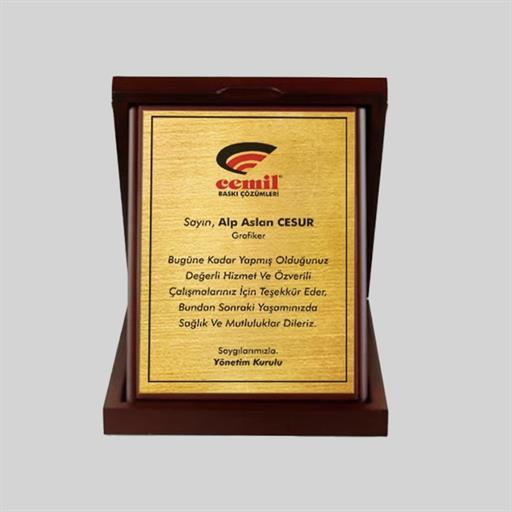 Ahşap Kutulu Plaket Dik