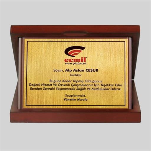 Ahşap Kutulu Plaket Yatay