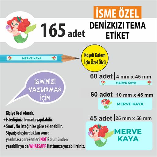 DENİZ KIZI TEMA OKUL ETİKETİ