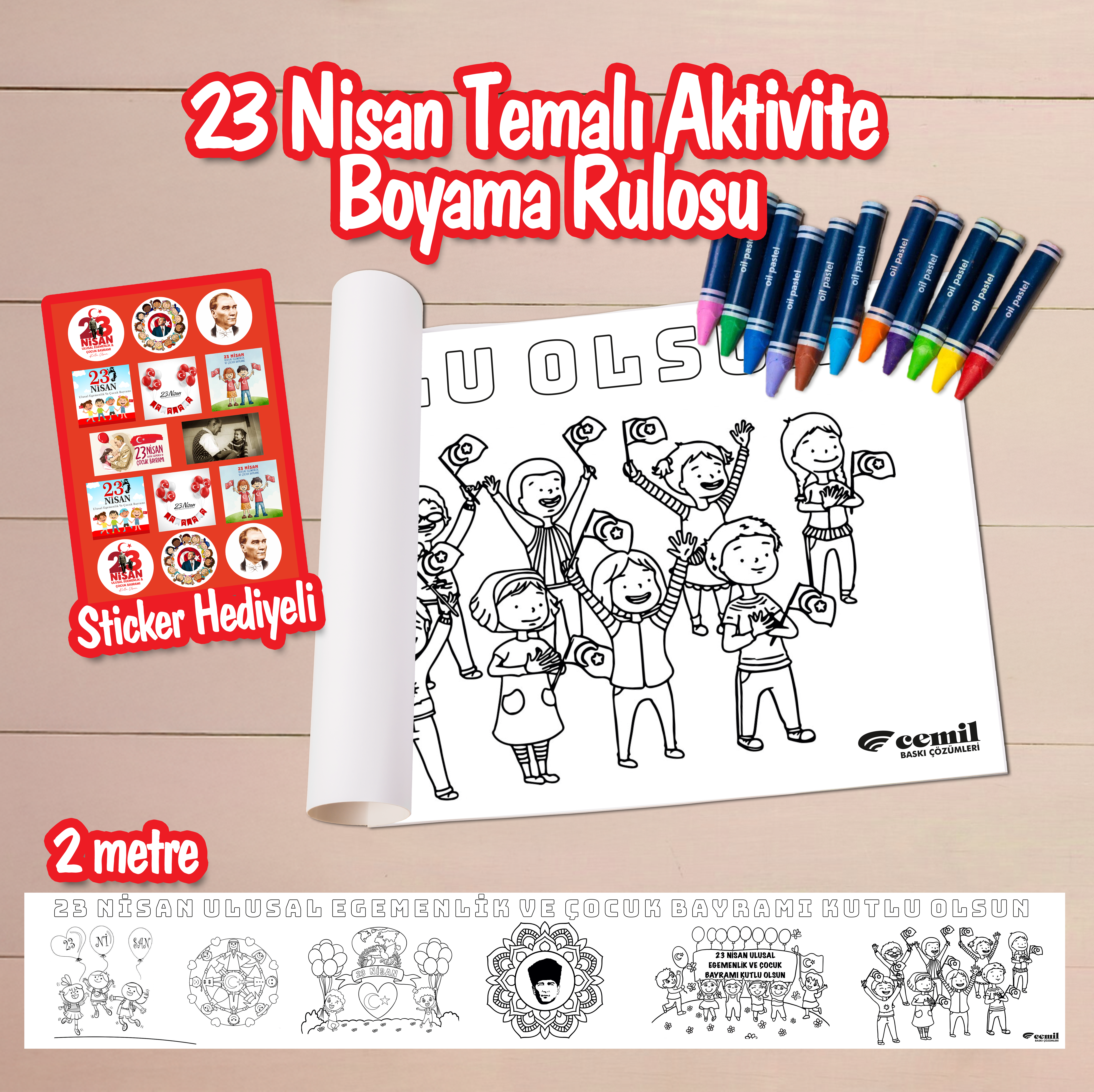 23 Nisan Temalı Boyama Kağıdı