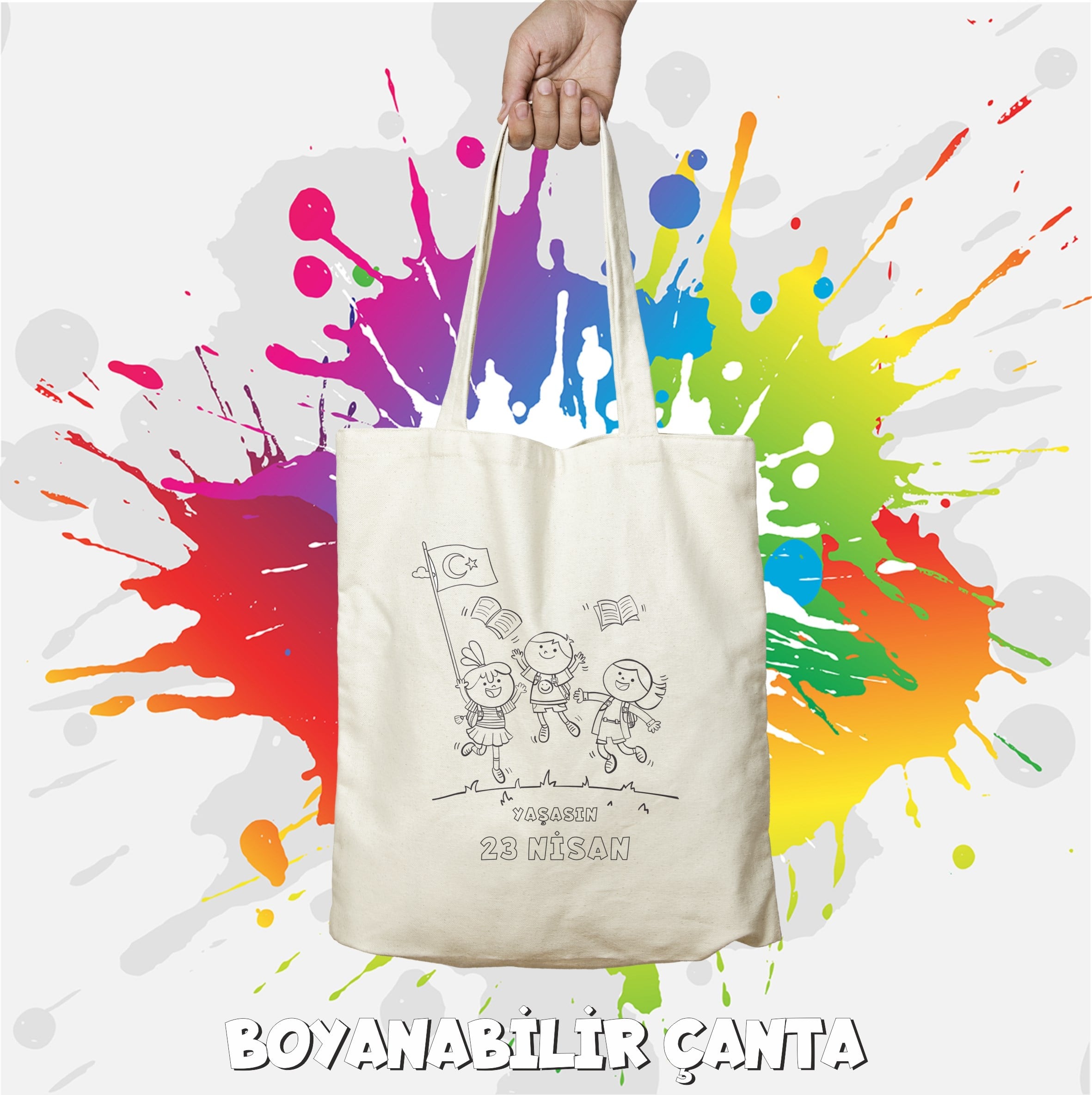 23 NİSAN TEMALI BOYANABİLİR ÇANTA